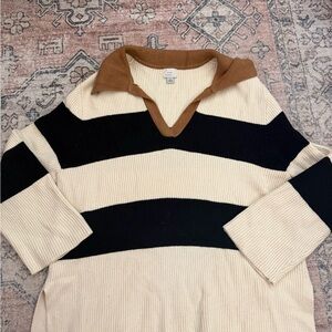 A New Day Striped Collared Sweater Size L